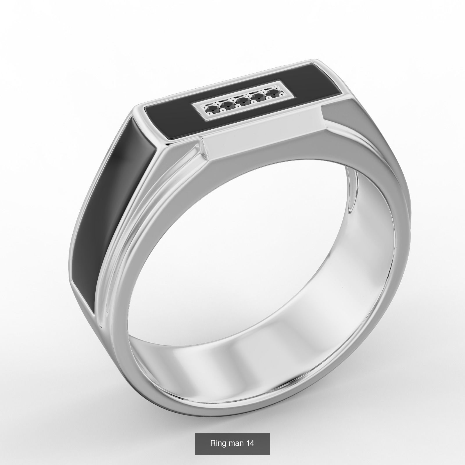 Collection of men rings with stones and enamel _14