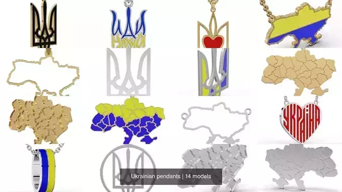 Ukrainian pendants 3D Model Collection