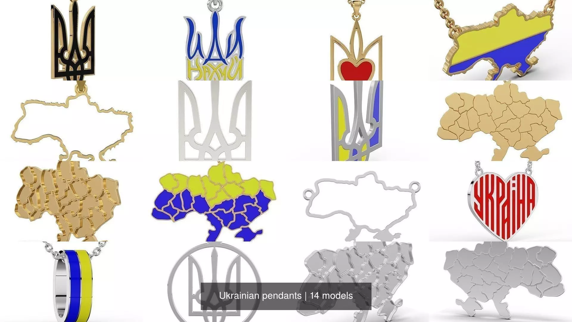 Ukrainian pendants 3D Model Collection_0