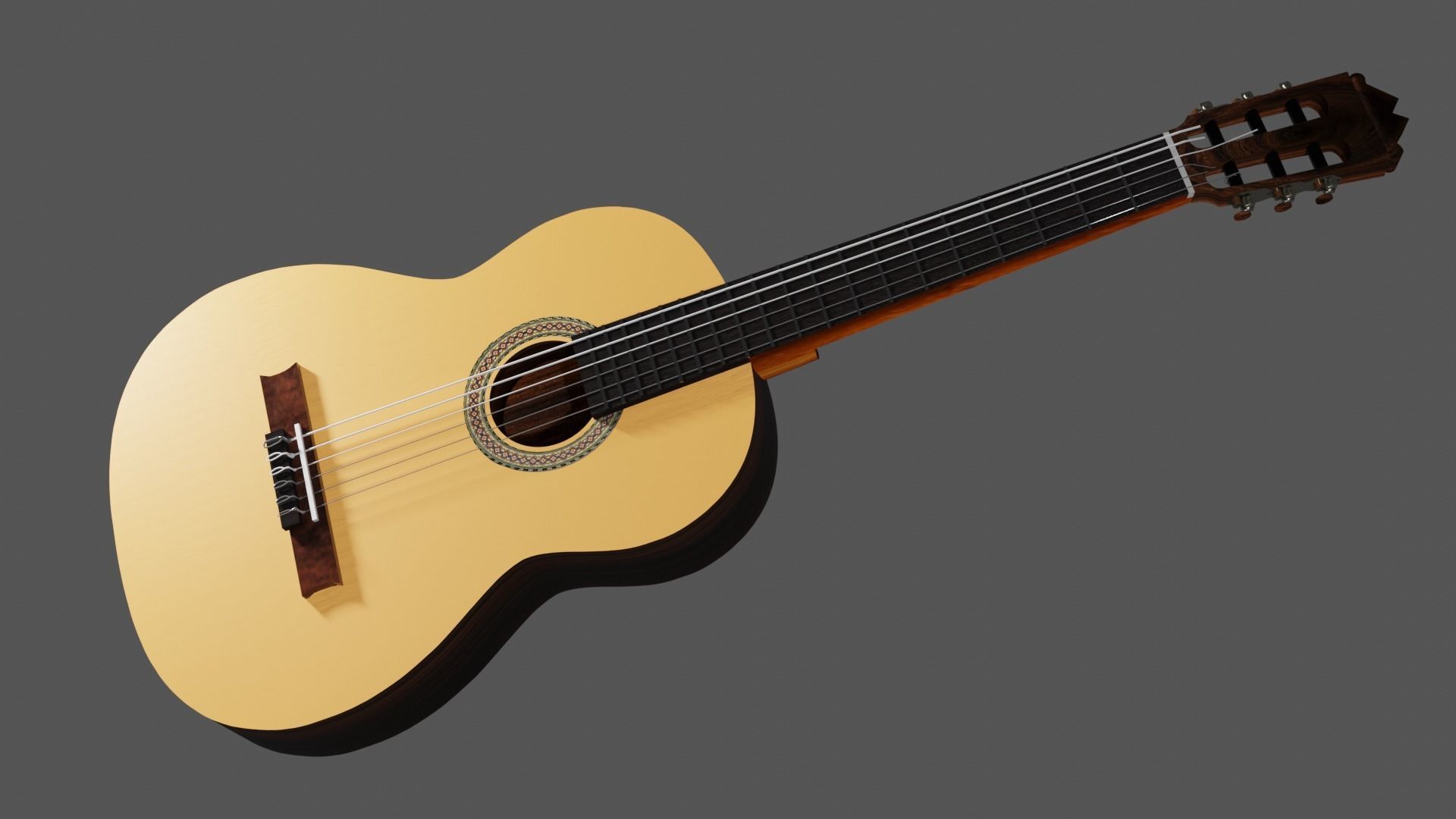 Flamenco Guitar 3D model_4