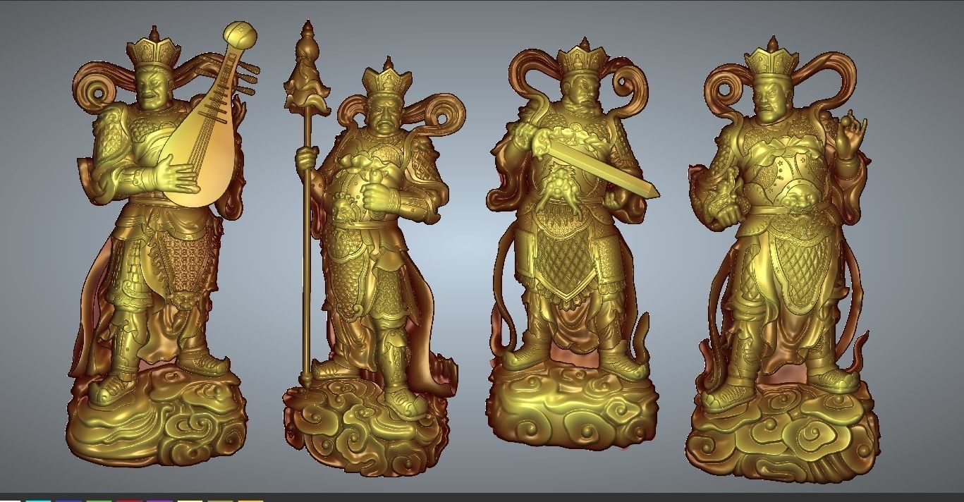 Sculpture of the Four Heavenly Kings 3D print model_4