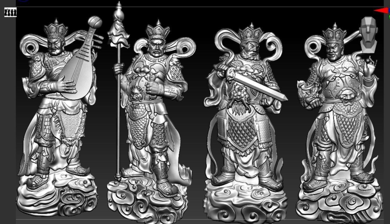 Sculpture of the Four Heavenly Kings 3D print model_12