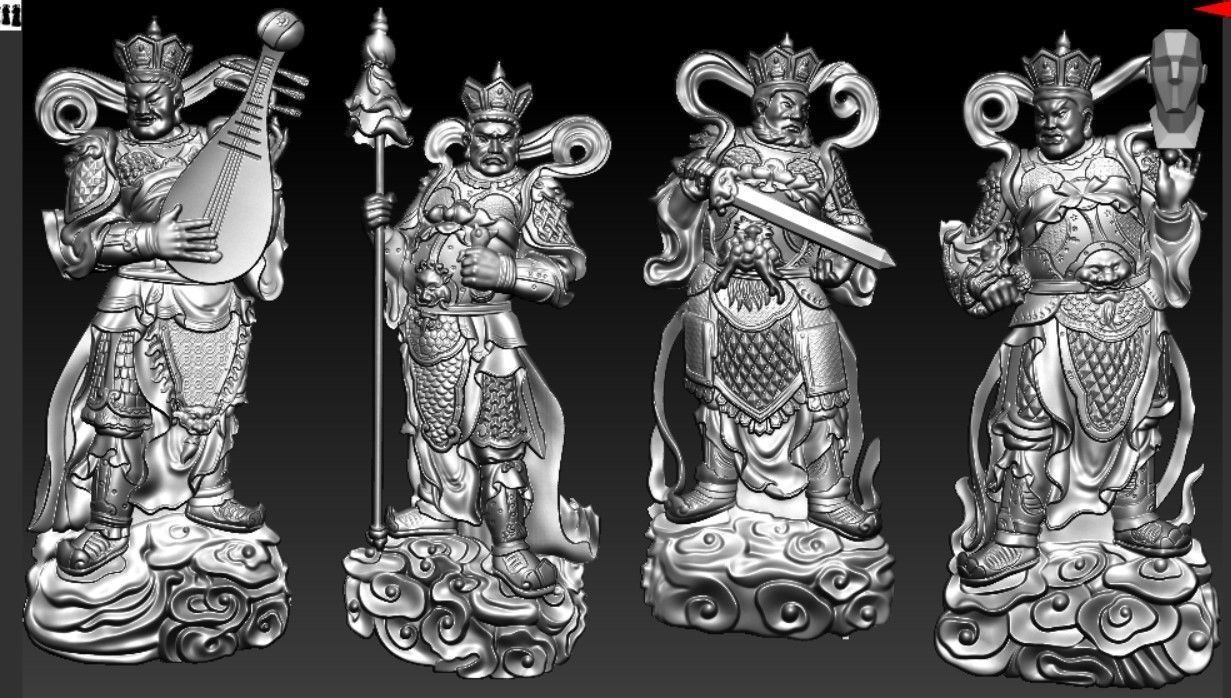 Sculpture of the Four Heavenly Kings 3D print model_13