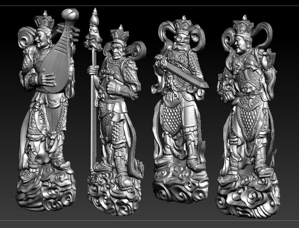Sculpture of the Four Heavenly Kings 3D print model_8