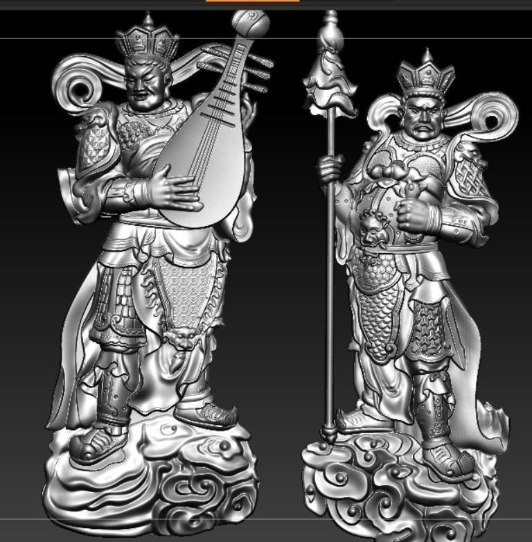 Sculpture of the Four Heavenly Kings 3D print model_10