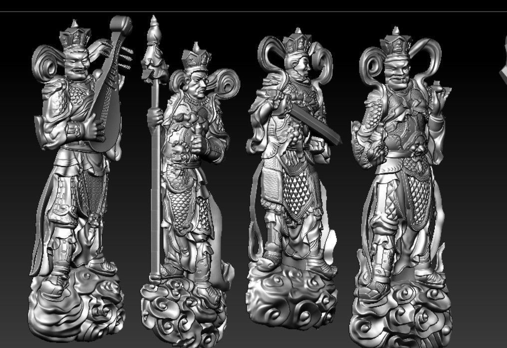 Sculpture of the Four Heavenly Kings 3D print model_9