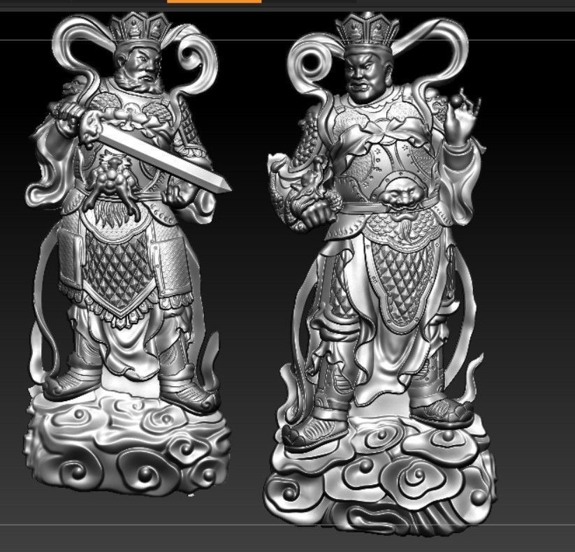 Sculpture of the Four Heavenly Kings 3D print model_11