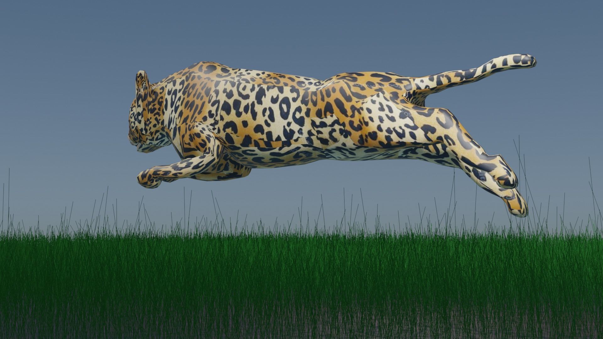 Cheetah Animated Rigged Low Poly Low-poly 3D model_3