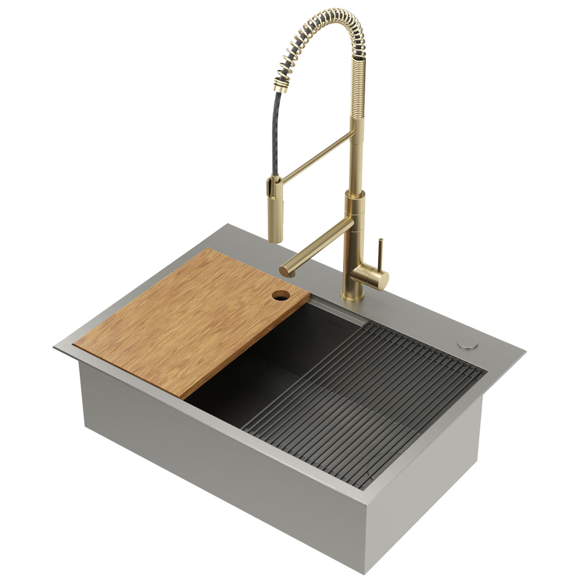 KRAUS Workstation Single Bowl Kitchen Sink 3D model_4