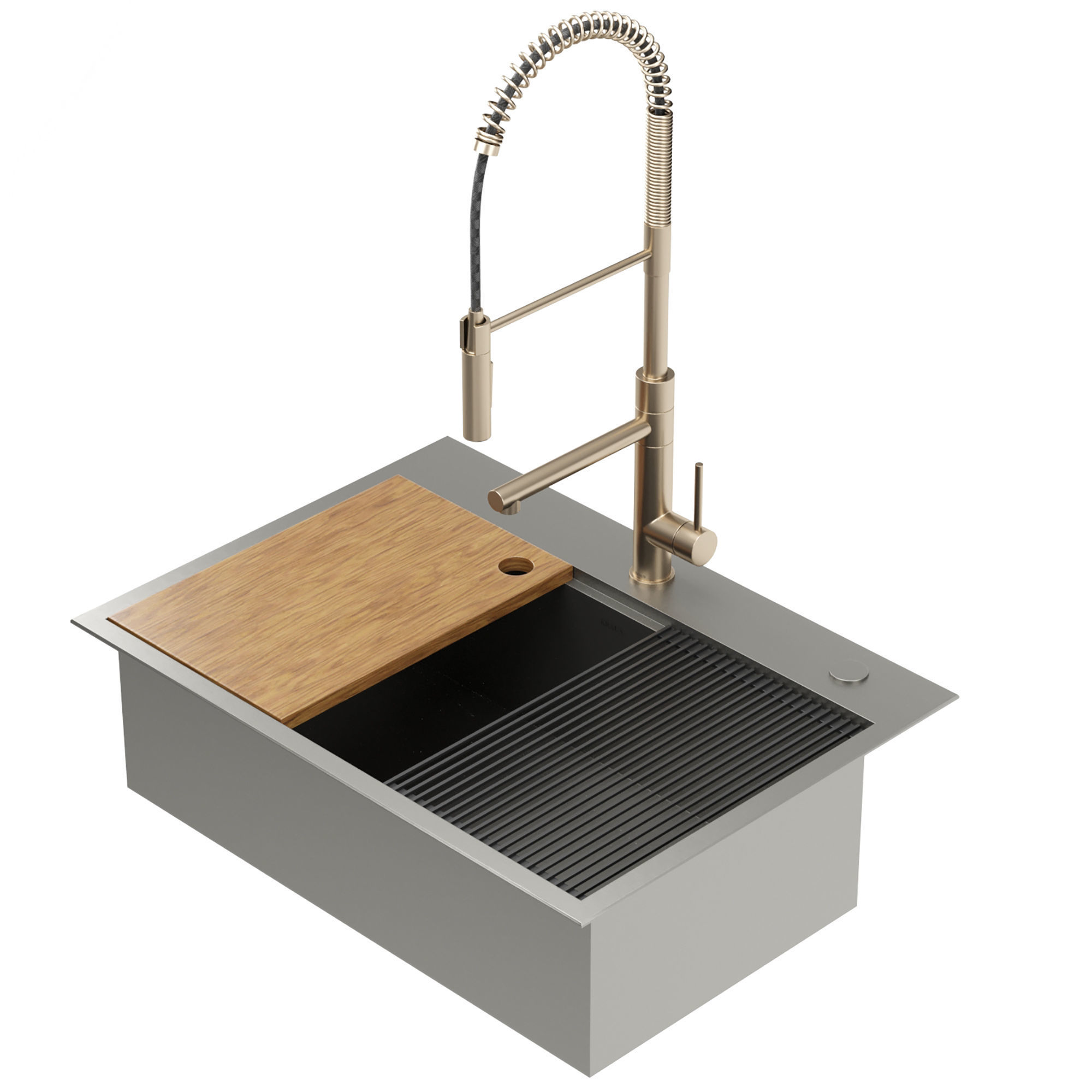 KRAUS Workstation Single Bowl Kitchen Sink 3D model_5