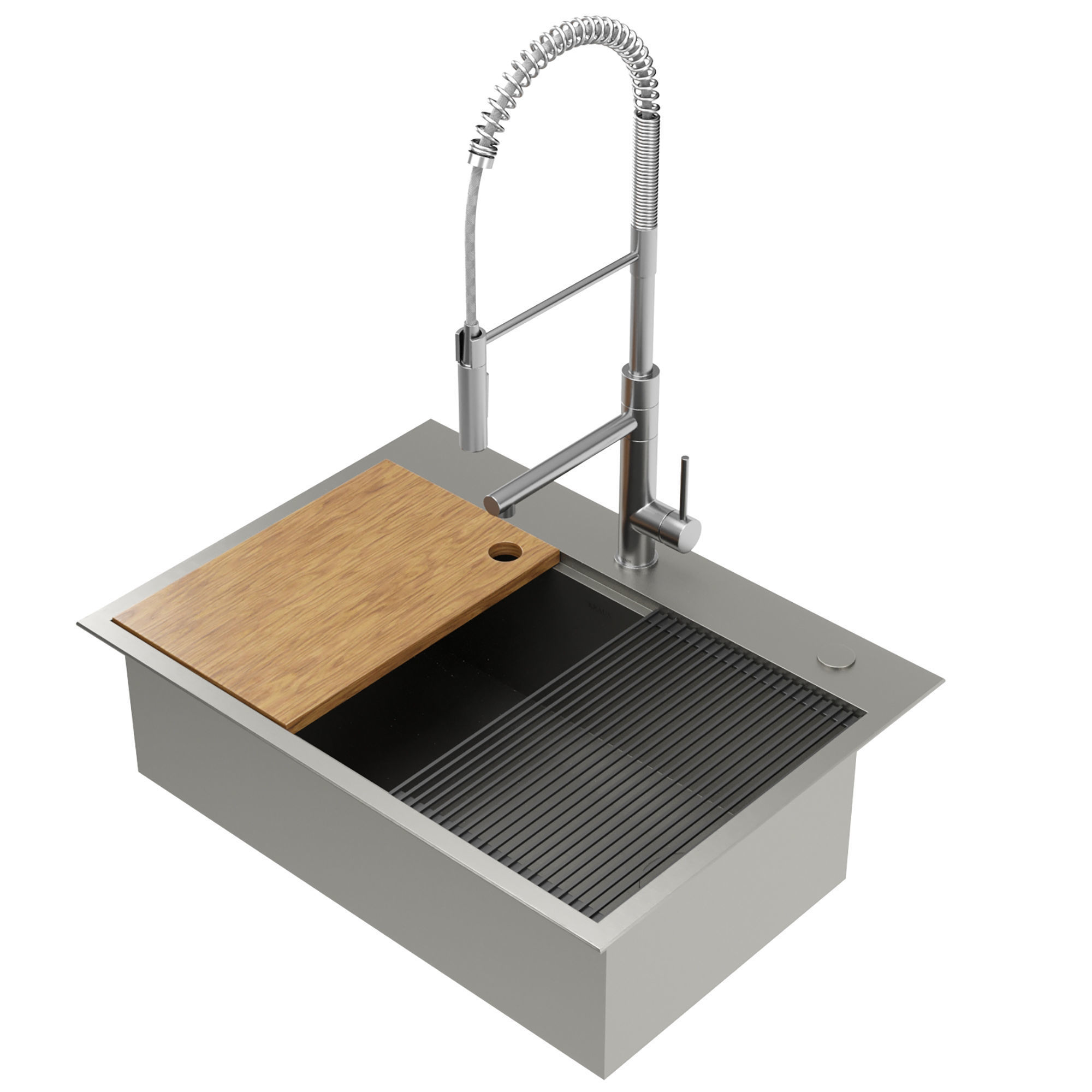 KRAUS Workstation Single Bowl Kitchen Sink 3D model_3