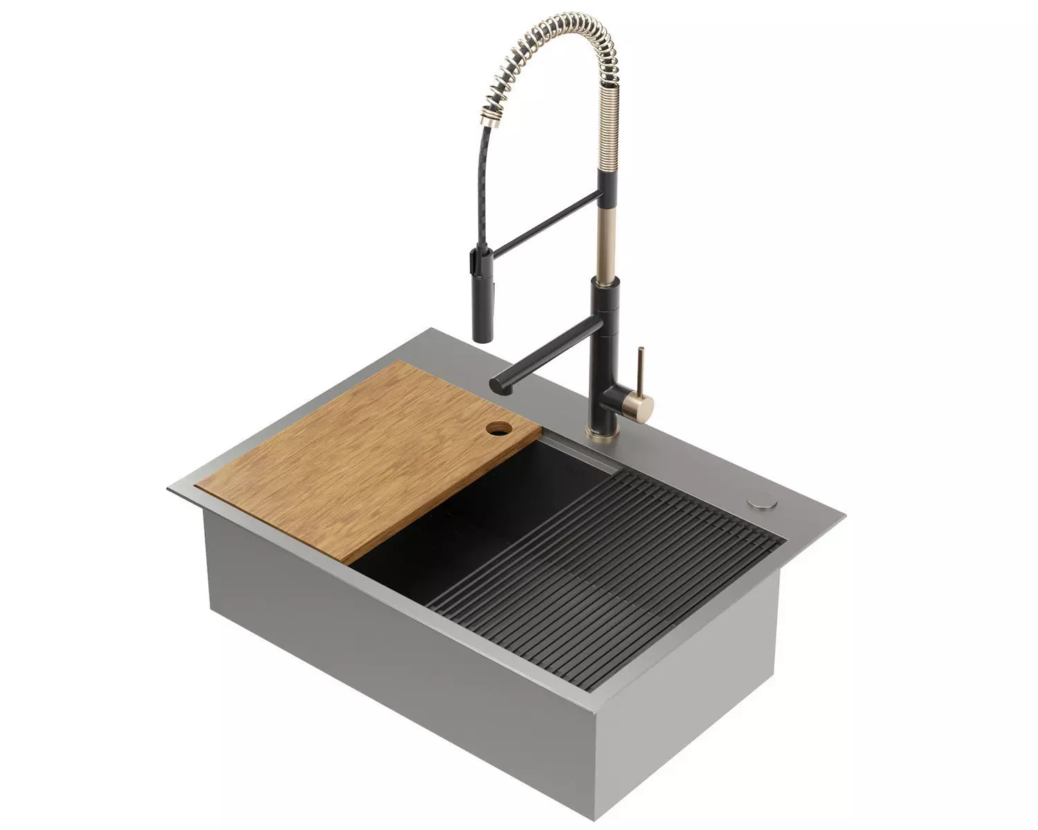 KRAUS Workstation Single Bowl Kitchen Sink 3D model_0