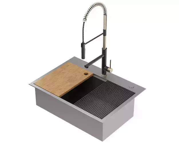 KRAUS Workstation Single Bowl Kitchen Sink 3D model