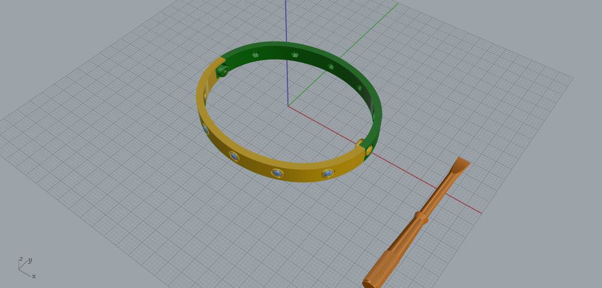 Woman Bracelet 3D print model D29 3D print model_8