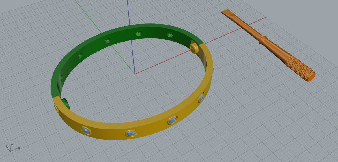 Woman Bracelet 3D print model D29 3D print model_6