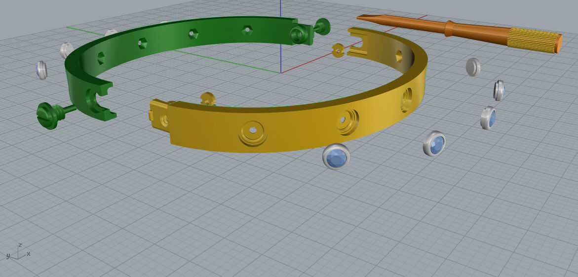 Woman Bracelet 3D print model D29 3D print model_10