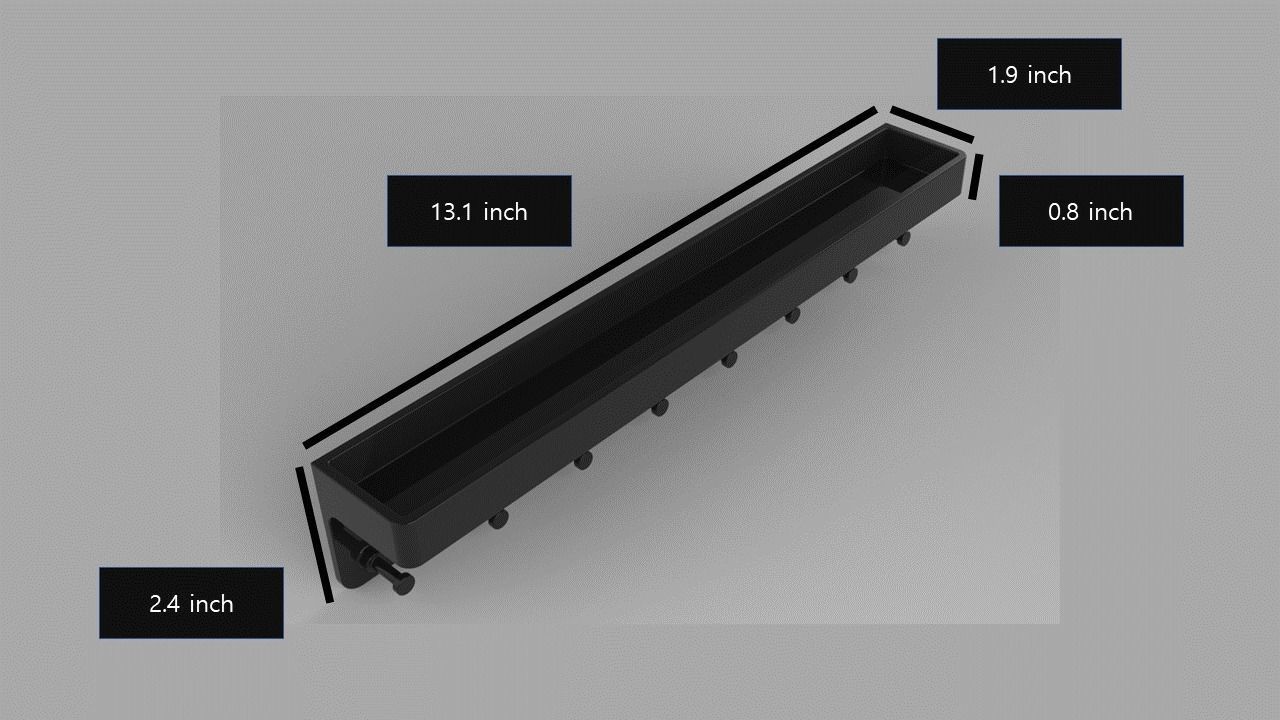 Key Holder - Mail Organizer and Key Rack with Tray- 8 Hooks  3D print model_1