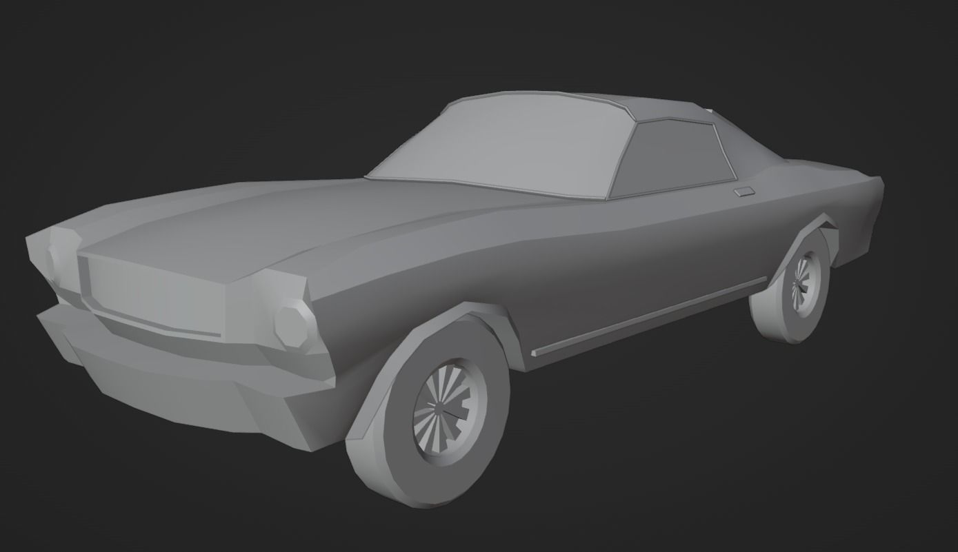 Low Poly Car orange Free low-poly 3D model_2