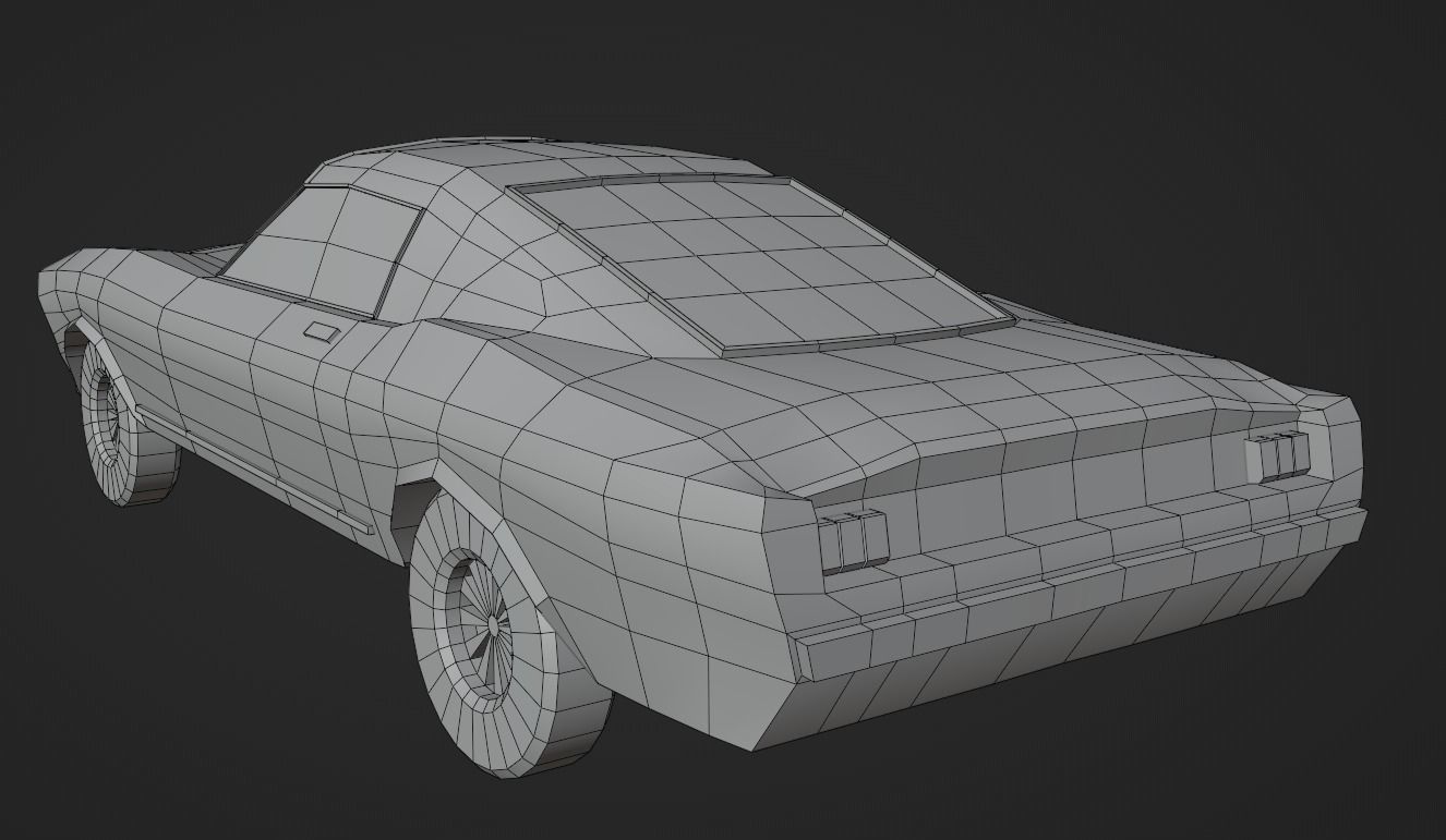 Low Poly Car orange Free low-poly 3D model_5