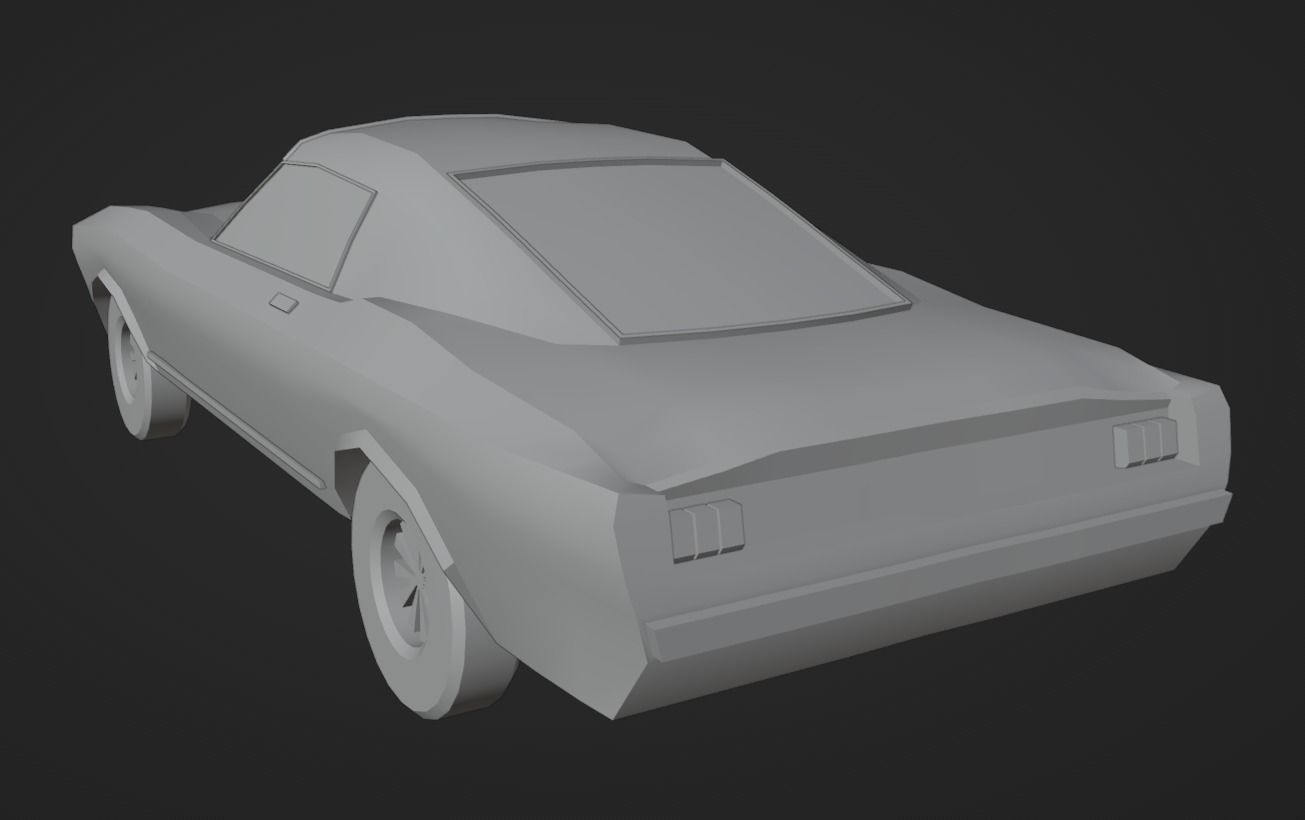 Low Poly Car orange Free low-poly 3D model_3