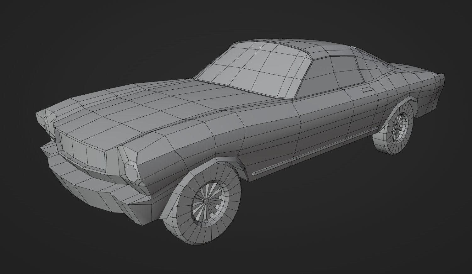 Low Poly Car orange Free low-poly 3D model_4
