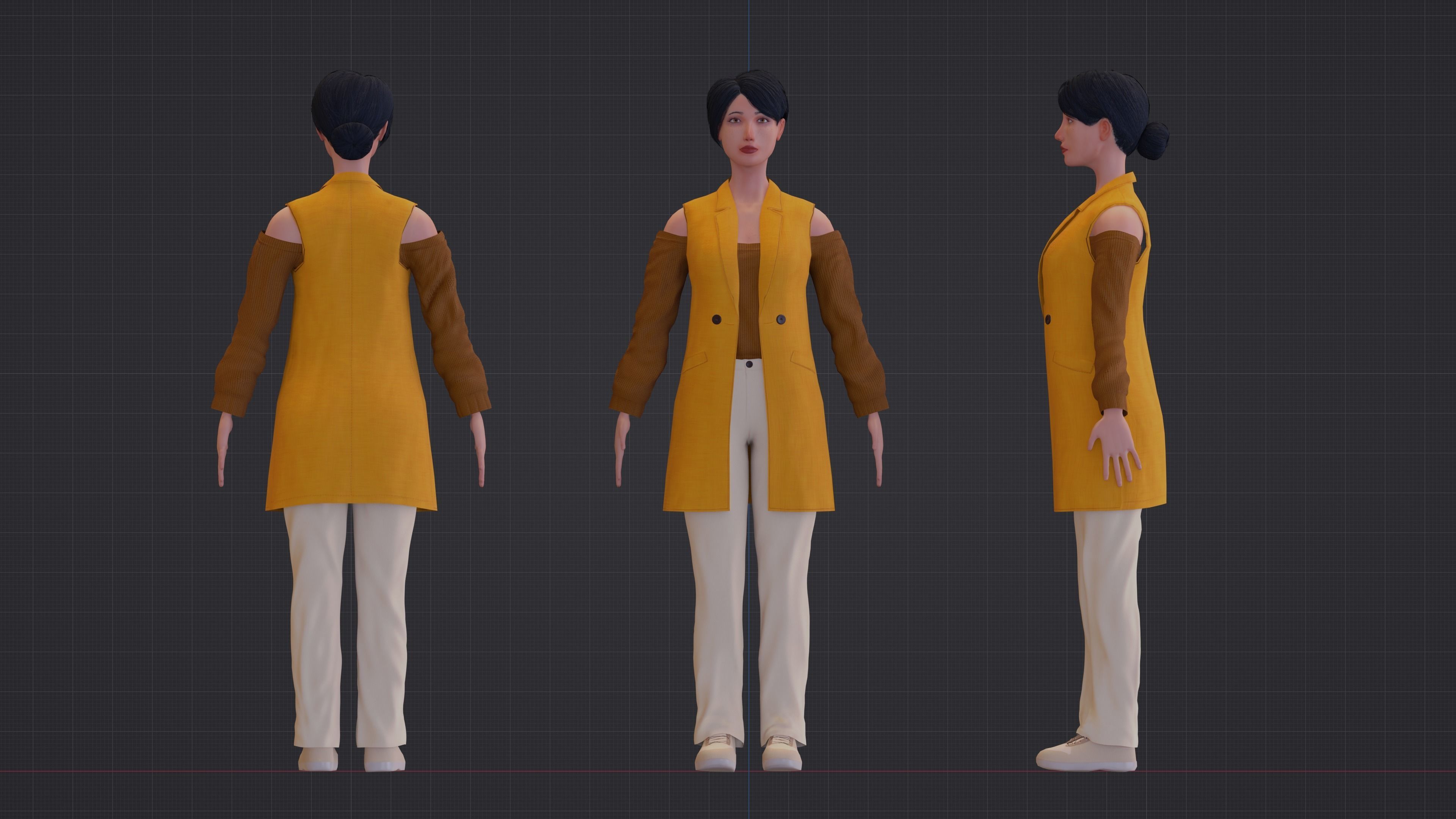 stylized character Free low-poly 3D model_2