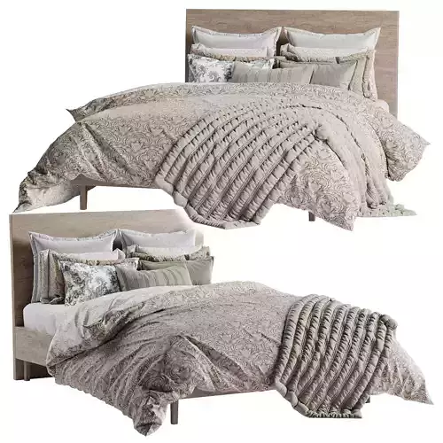 Wamsutta Vintage Paisley Linen Duvet Cover in Grey Low-poly 3D model