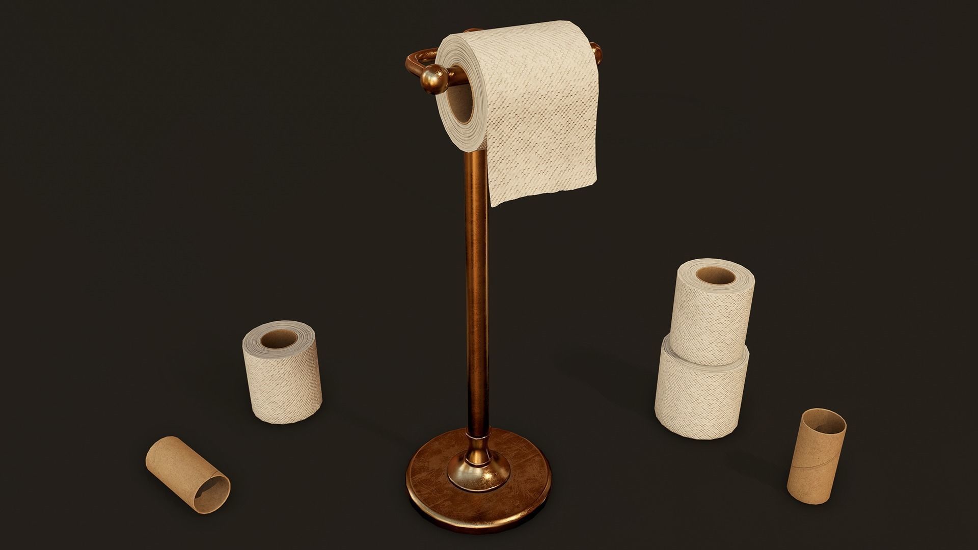 Victorian Bathroom Props Pack Low-poly 3D model_7