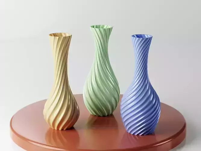 Set 3 Digital STL file 3D Printed Vase