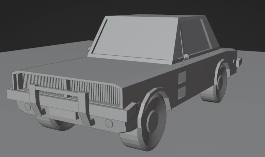 Ultra Low poly car Free low-poly 3D model_3