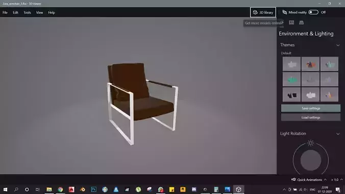 chair computer screen showing