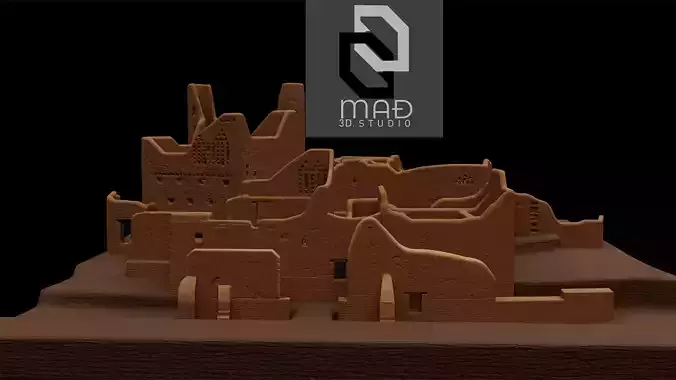 Al-Turaif UNESCO world heritage -DESTROYED Low-poly 3D model