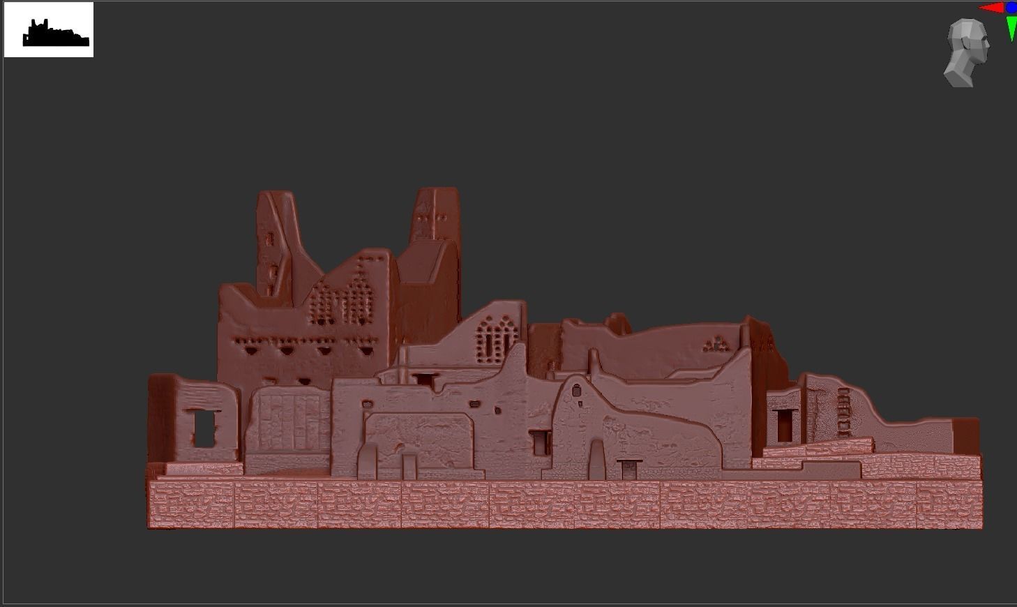 Al-Turaif UNESCO world heritage -DESTROYED Low-poly 3D model_4