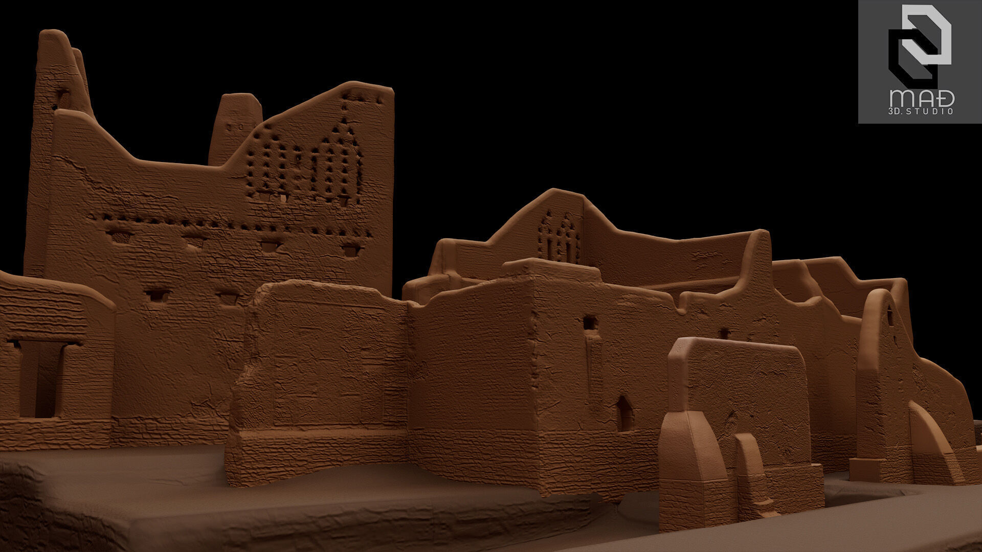 Al-Turaif UNESCO world heritage -DESTROYED Low-poly 3D model_2