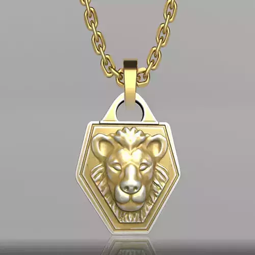 Lion Pendant for Men STL Necklace  3D print model