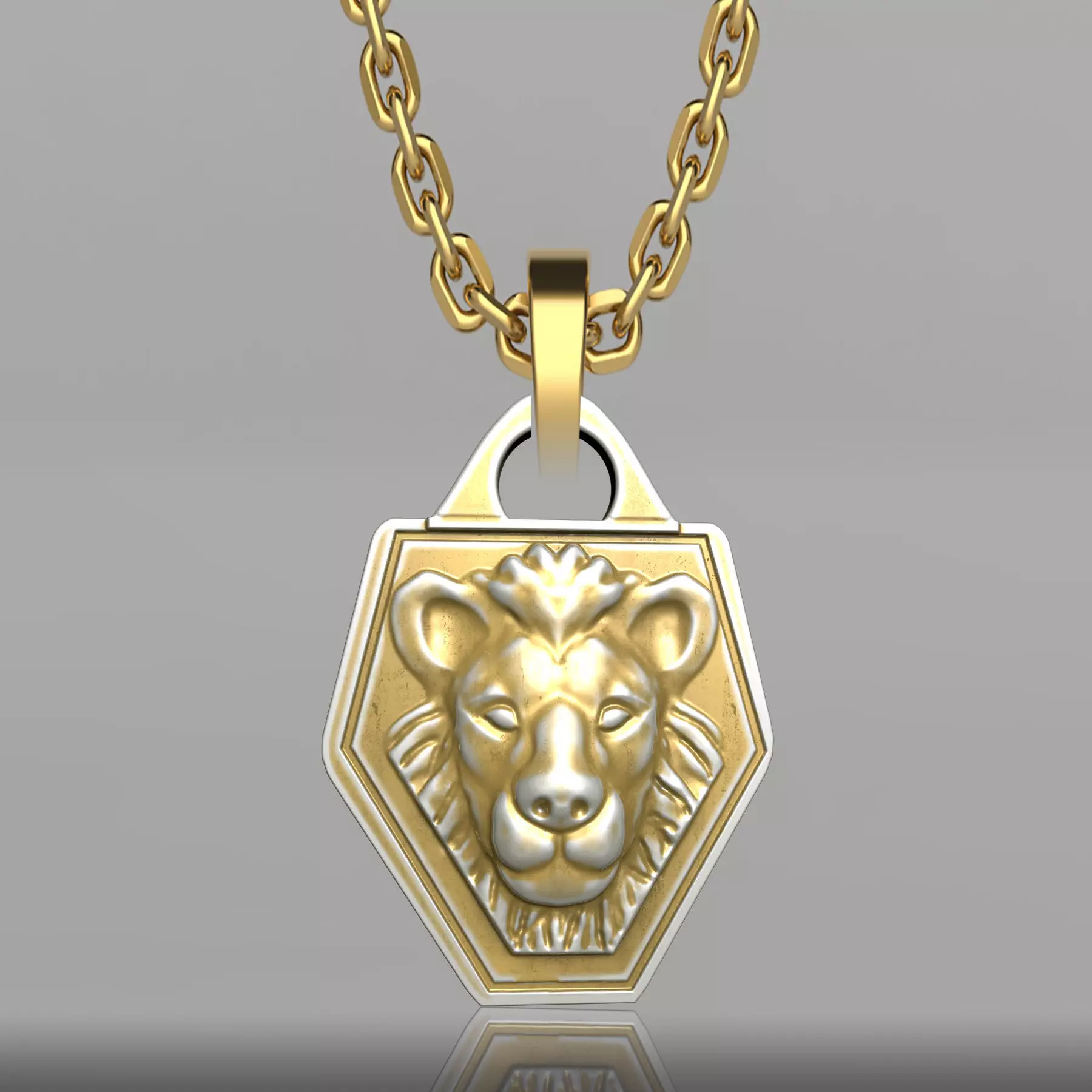 Lion Pendant for Men STL Necklace 3D print model