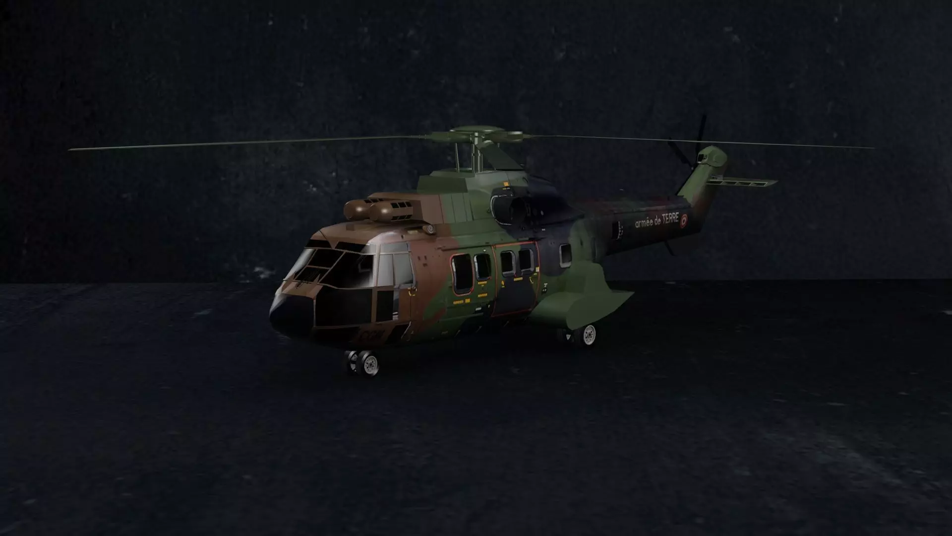 Eurocopter AS532UL Low-poly 3D model