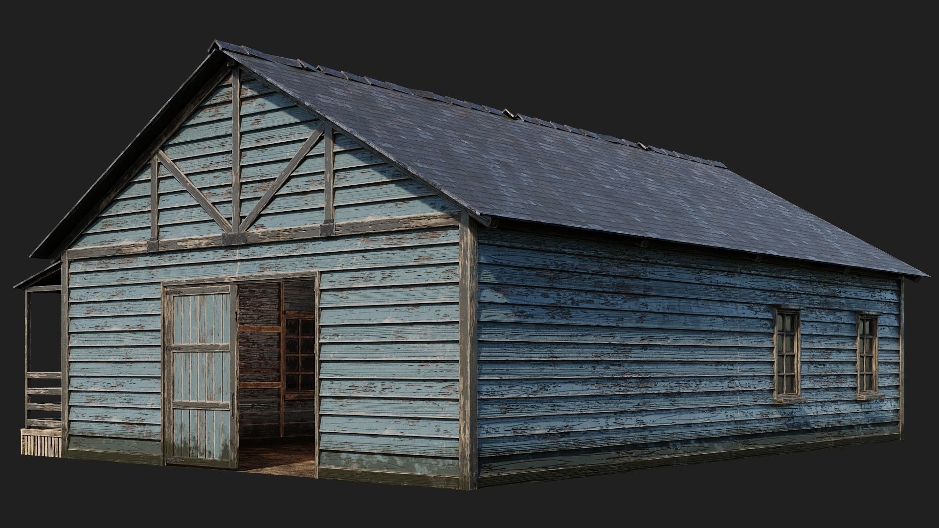 49-50-51-52 - Farm Buildings 4K PBR GameReady Low-poly 3D model_33