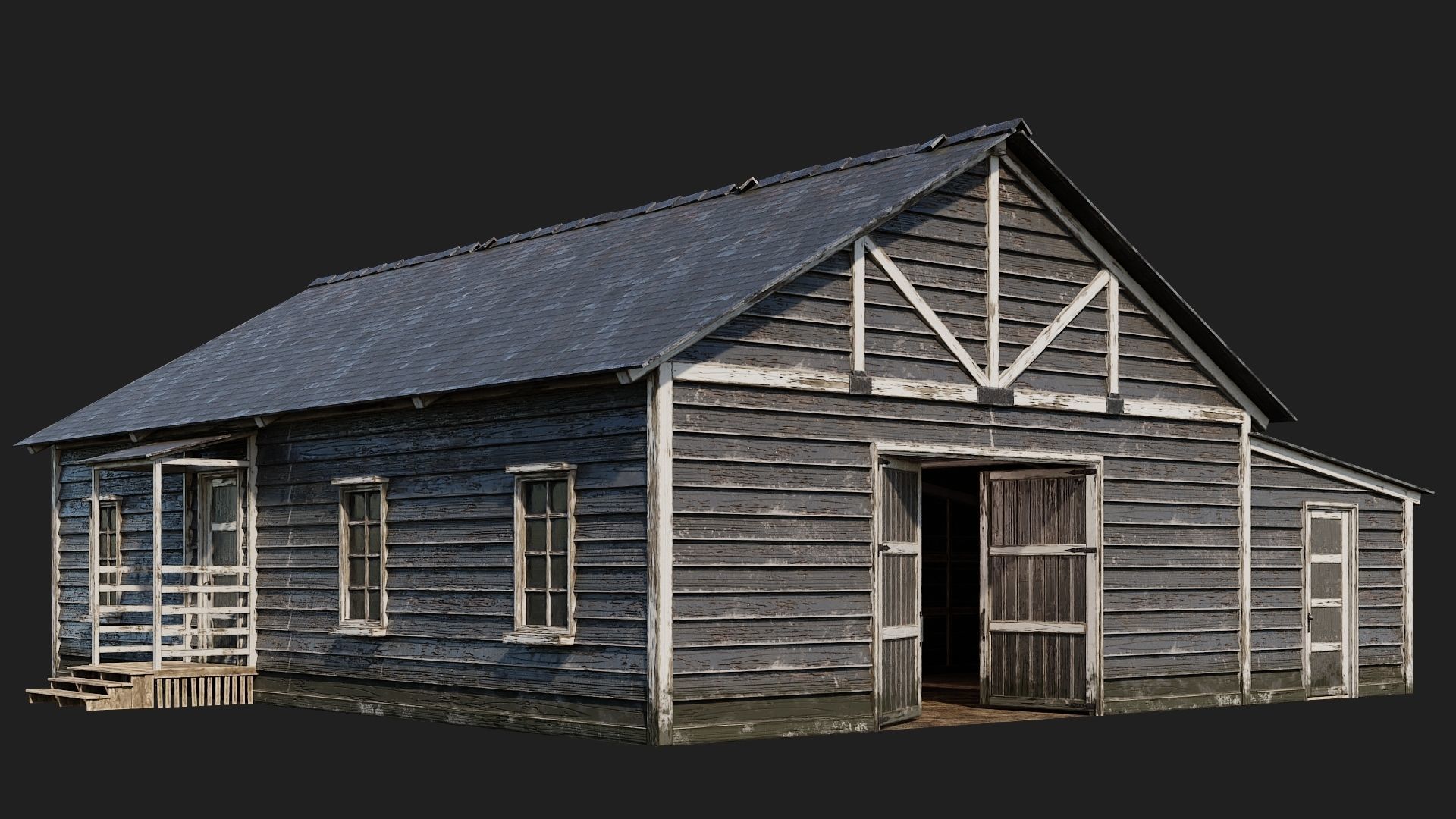 49-50-51-52 - Farm Buildings 4K PBR GameReady Low-poly 3D model_2
