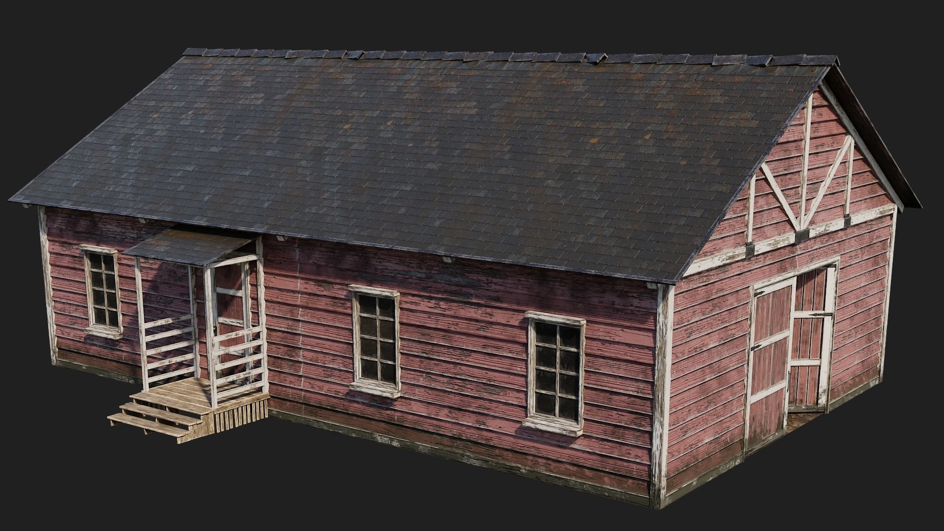 49-50-51-52 - Farm Buildings 4K PBR GameReady Low-poly 3D model_13