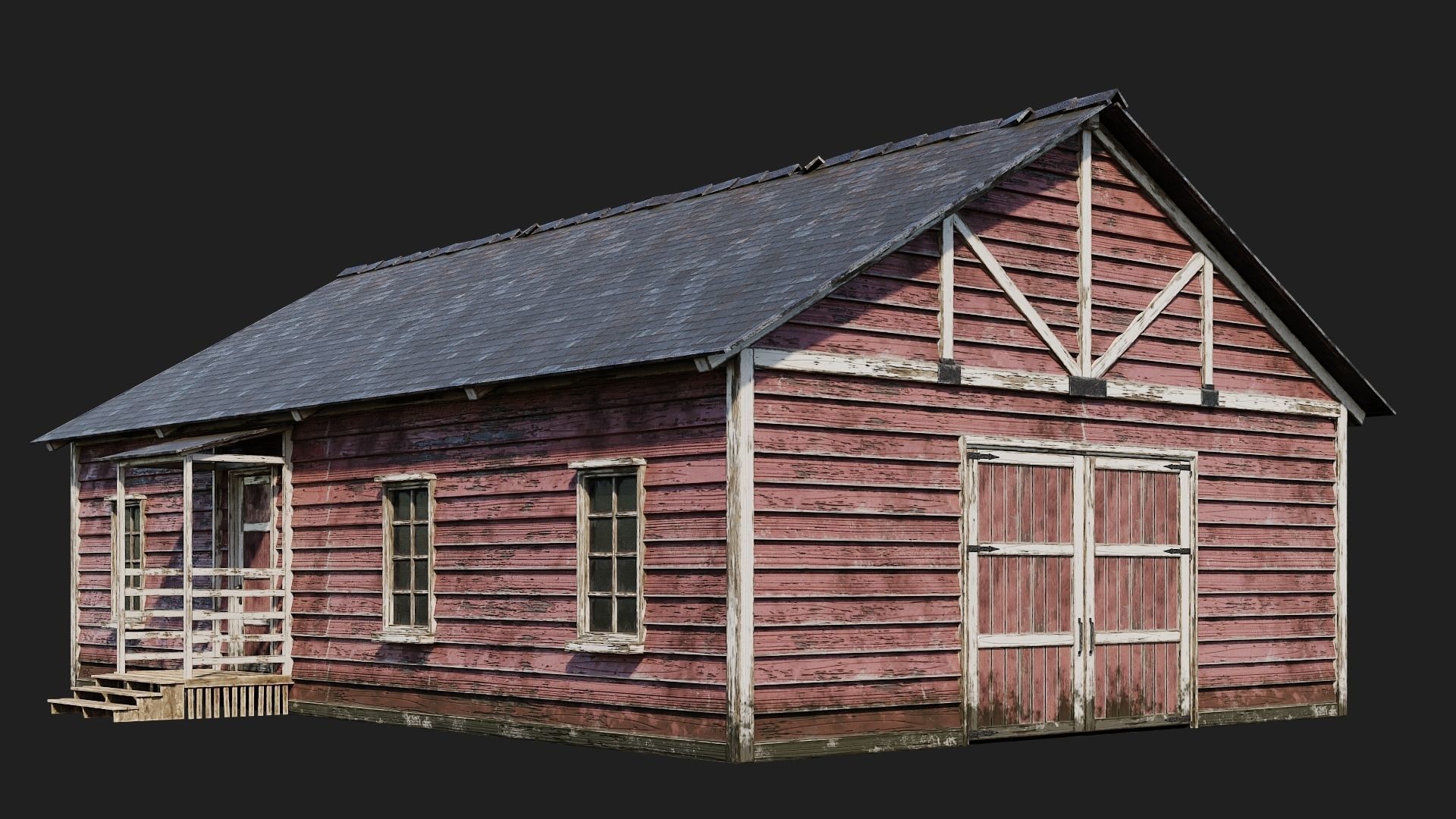 49-50-51-52 - Farm Buildings 4K PBR GameReady Low-poly 3D model_1