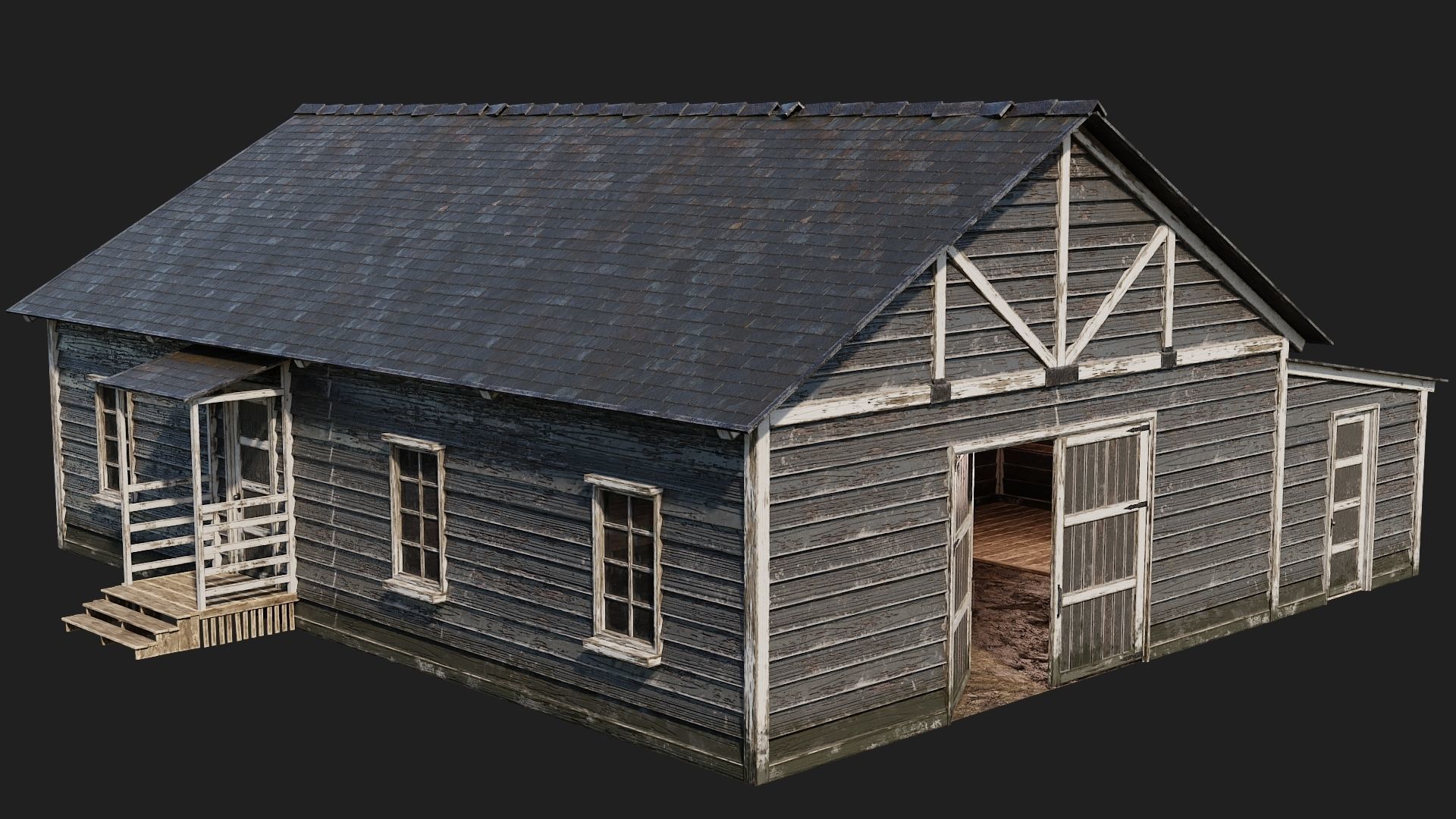 49-50-51-52 - Farm Buildings 4K PBR GameReady Low-poly 3D model_21