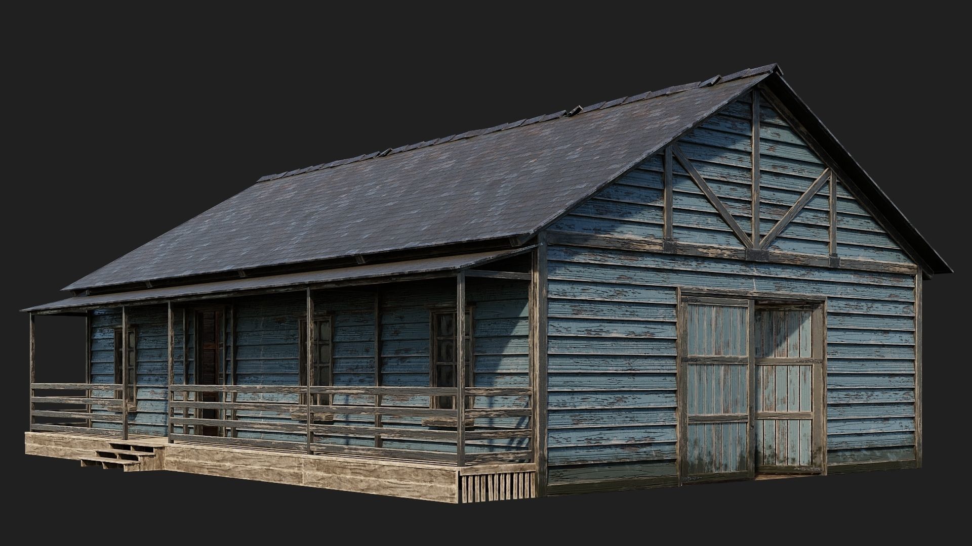 49-50-51-52 - Farm Buildings 4K PBR GameReady Low-poly 3D model_4