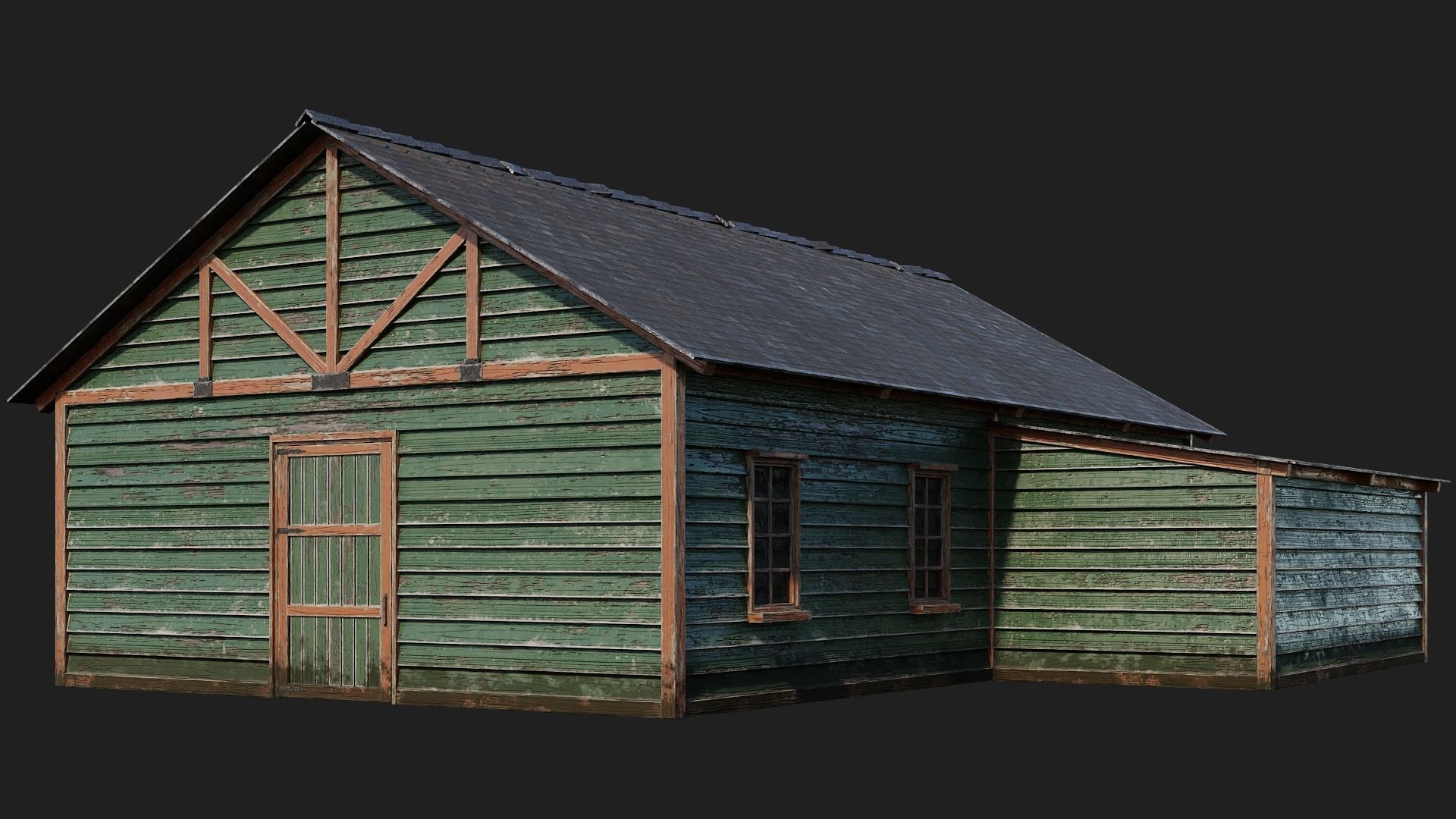 49-50-51-52 - Farm Buildings 4K PBR GameReady Low-poly 3D model_27