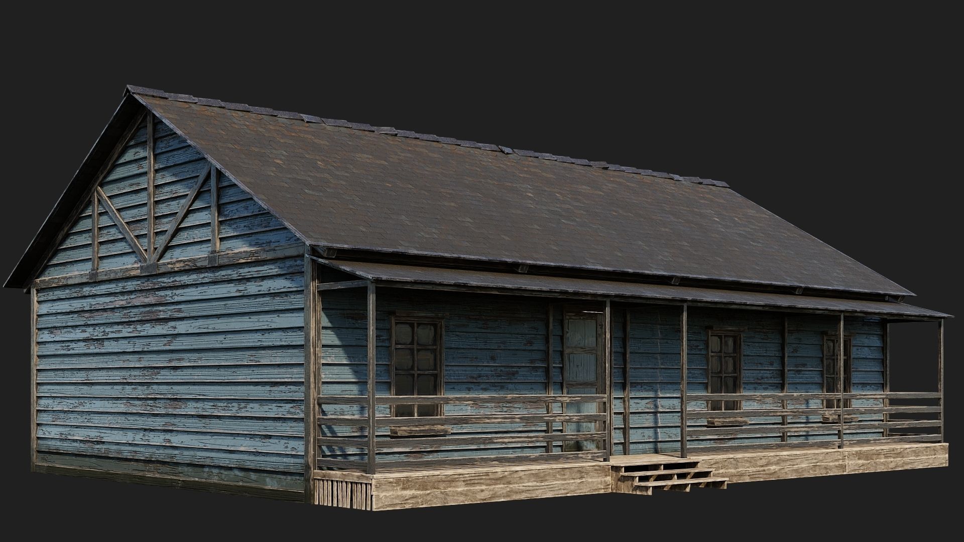 49-50-51-52 - Farm Buildings 4K PBR GameReady Low-poly 3D model_35
