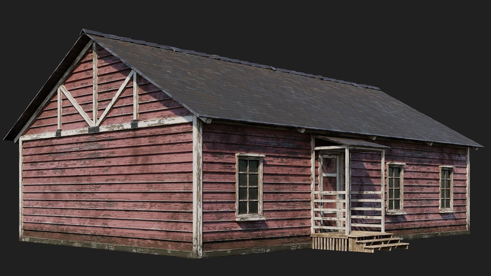 49-50-51-52 - Farm Buildings 4K PBR GameReady Low-poly 3D model_11