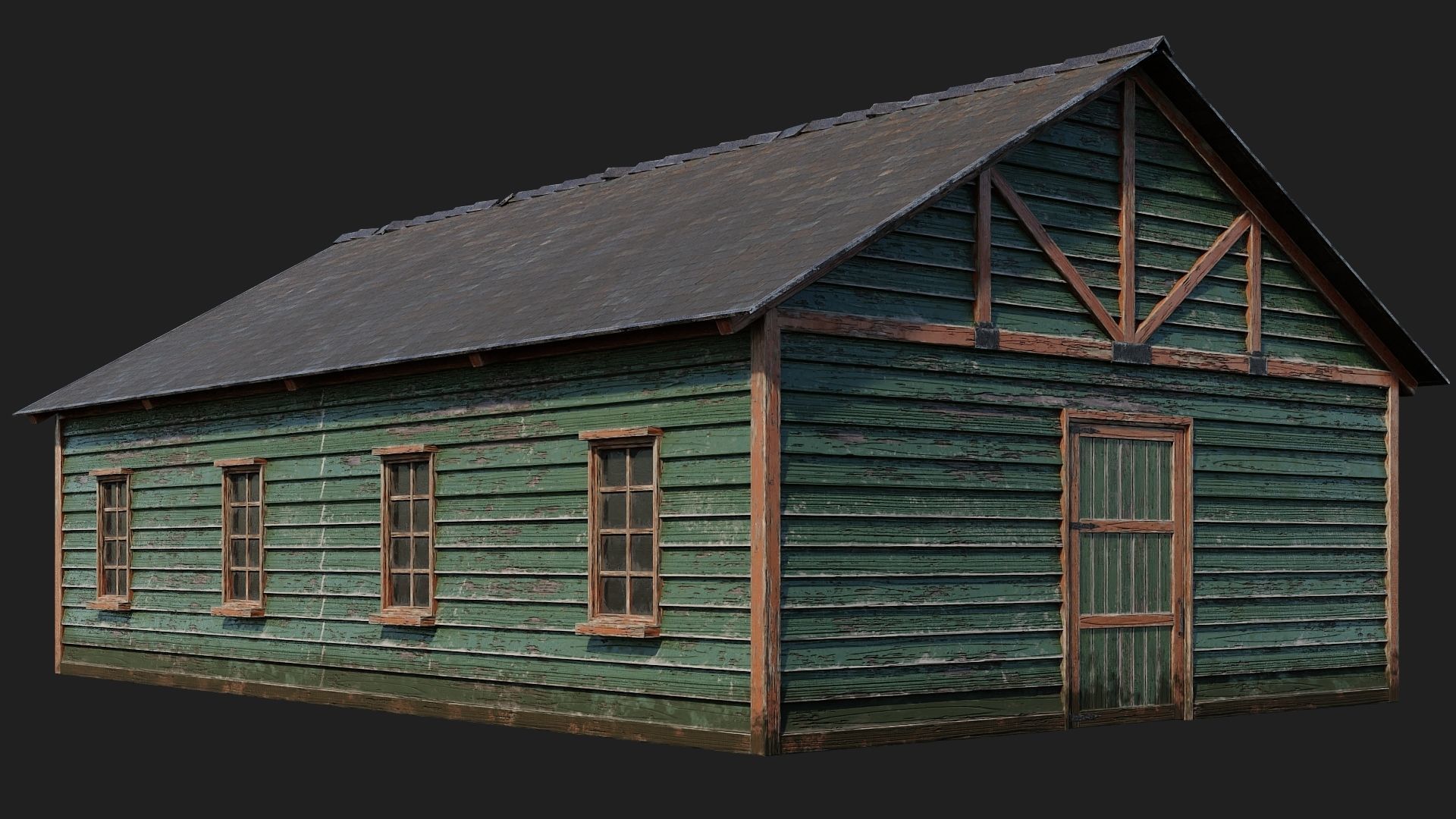 49-50-51-52 - Farm Buildings 4K PBR GameReady Low-poly 3D model_26