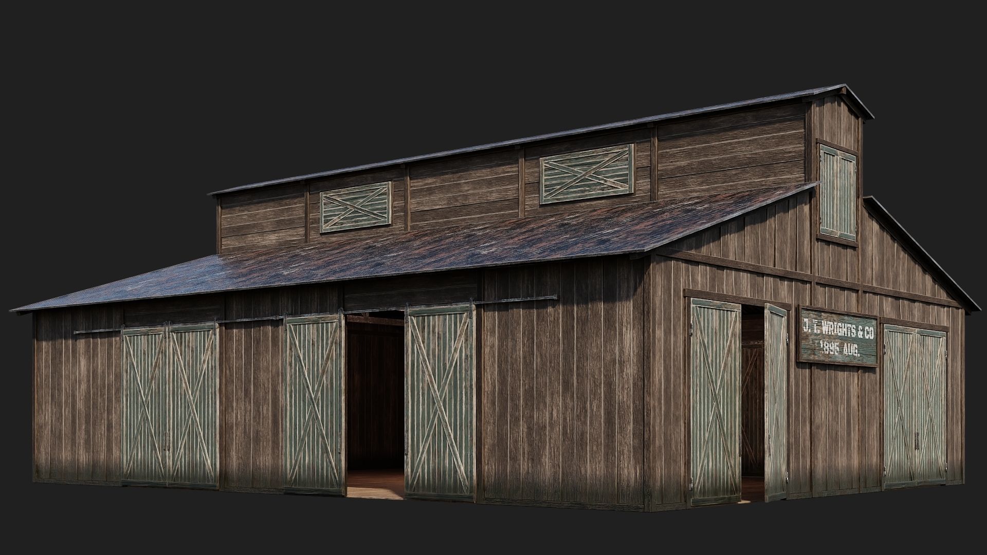 53-54-55-56 - Farm Buildings 4K PBR GameReady Low-poly 3D model_1