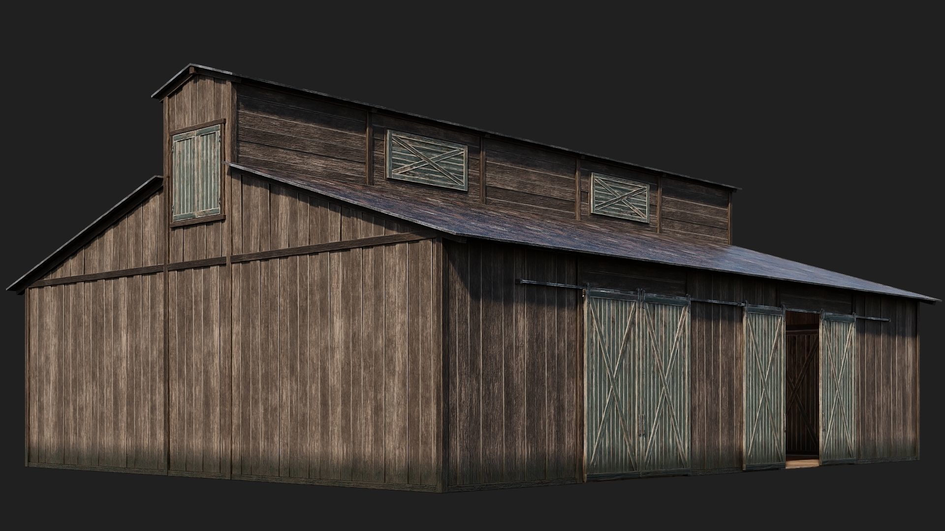 53-54-55-56 - Farm Buildings 4K PBR GameReady Low-poly 3D model_11