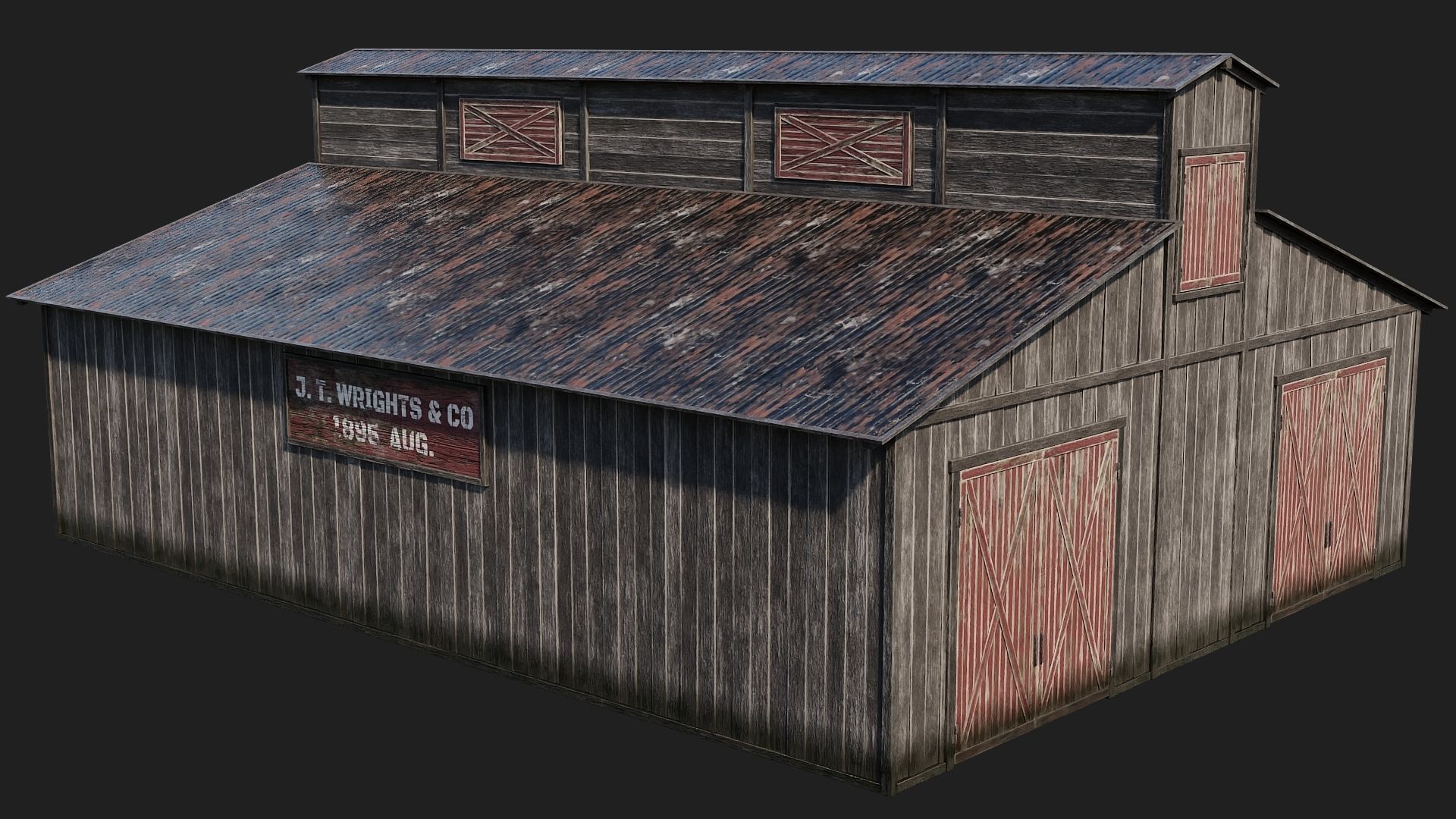53-54-55-56 - Farm Buildings 4K PBR GameReady Low-poly 3D model_21